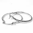 3mm Thickness Diamond Cut Hoop Earrings, Size: 2.8mm x 60mm