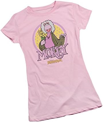 Mokey Circle -- Fraggle Rock Crop Sleeve Fitted Juniors T-Shirt, X-Large