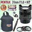Pentax SMCP-FA 31mm f/1.8 AL Wide Angle Autofocus Limited Lens + Deluxe Accessory Kit w/5 Year Extended Warranty Pentax SMCP-FA 31mm f/1.8 AL Wide Angle Autofocus Limited Lens + Deluxe Accessory Kit w/5 Year Extended Warranty