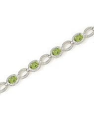 14kt Yellow Gold Oval Peridot Bracelet.