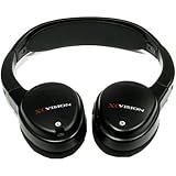 XO Vision IR620 Universal IR Infrared Wireless Foldable Headphones for In-Car TV, DVD, & Video Listening