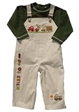 Good Lad Infant Boy Tan & Green Overall Set