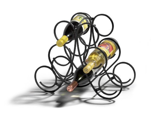 Spectrum 48310 Bordeaux Wine Rack, 7-Bottle, Black