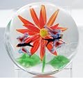 Murano Design Glass Art Twins Butterfly Circle Paperweight PW-343