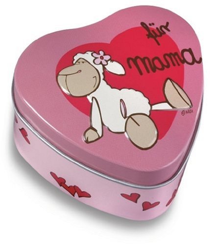 Nici 31531 - Schaf wei&szlig; mit Loop in rosanem Metald&ouml;schen, \"f&uuml;r Mama\" 7cm Preisvergleich