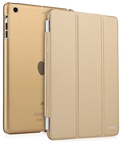 iXCC Apple iPad Mini / Mini 2 / Mini Retina / Mini 3 Smart Case Cover with Hard PC Back and Built-in Magnet for Auto Sleep / Wake Function - Gold