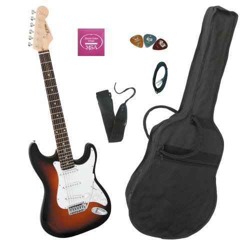 MSA ST 5 SB E Gitarre inkl. Tasche/ Band/1-Satz Ersatzsaiten/Klinkenkabel/Tremoloarm/vercromte Hardware/22 Neusilberb&uuml;nde sunburst
