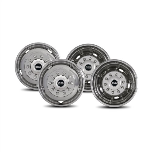 Pacific Dualies 43-1950 Polished 19.5 Inch 10 Lug Stainless Steel Wheel Simulator Kit for 2005-2012 Ford F450/F550 Truck