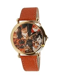 Womens Extra Large Gold-Tone Cat Watch # 6032G