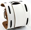 Nemesis Wide White Leather Cuff Wrist Watch Band