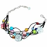 Antica Murrina Veneziana Cancun - Bracelet multibrins avec perles et fleurs en verre de Murano Multicolore
