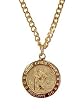 Gold Religious Saint Christopher Pendant Necklace 24"