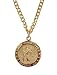 Gold Religious Saint Christopher Pendant Necklace 24"