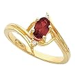 14K Yellow Gold Mozambique Garnet and Diamond Ring