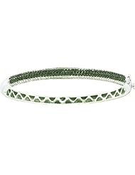 1.48 Carat (ctw) 14k White Gold Round White & Black Diamond Ladies Fashion Bangle Bracelet
