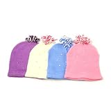 Girl's Polychenille Beanie with Rhinestone Accents: Fits sizes 7-14