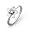 Sterling Silver Round Diamond Solitaire Flower Ring (1/20 cttw)