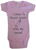 I LISTEN TO PUNKROCK WITH MY SISTER! - BigBoyMusic Baby Designs - White, Blue or Pink Onesie / Baby T-shirt