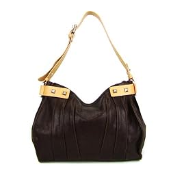 NICOLI Italian Designer Brown Leather Shoulder Bag Handbag