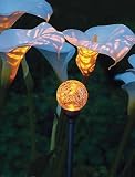 Firefly Floral Solar Garden Art Yellow Calla Lilly