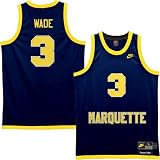 Nike Marquette Golden Eagles #3 Dwayne Wade Navy Blue Tackle Twill Basketball Jersey
