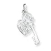 Sterling Silver Heart & Key Charm with 20 inch Sterling Silver Chain