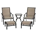 Outdoor Patio Home Bromley Tan Metal Sling 5-pc. Lounge Chat Set