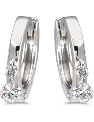 14K White Gold Diamond Dashing Diamonds Earrings