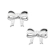 14K White Gold Children's Bow Earrings