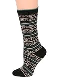 Fairisle Crew Socks Wool Cashmere Blend 2 Color Choices Great Gift Idea