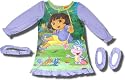 Dora the Explorer Lavender long sleeve nightgown w/slippers & hair band for toddler girls