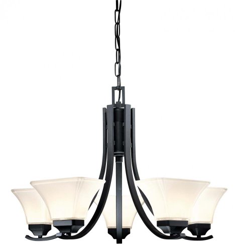 Minka Lavery Agilis 1815-66 5 Light 500 watt (19H x 27W) Chandelier Lighting in Black