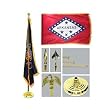 Arkansas 4ft x 6ft Flag telescoping Flagpole Base and Tassel