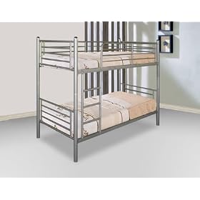 BUNK BED METAL SILVER FINISH  SINGLE 3FT SIZE