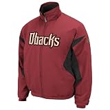 MLB Men's Arizona Diamondbacks Long Sleeve Lightweight Full Zip Thermabase Premier Jacket (Pro Brick/Pro Black, XX-Large)