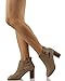 Soda Women's Wilma Faux Nubuck Leather Peep Toe Cut Out Side Buckle Stacked Heel Ankle Bootie