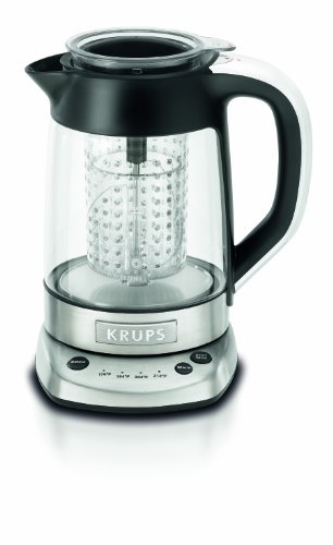 KRUPS FL700D50 Electric Kettle with Incorporated Tea Infuser Temperature Settings and Keep Warm features and Stainless Steel Housing, Silver