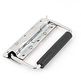 uxcell チェストハンドル　メタル製プラスチック製シルバートンブラック　ツールボックスのハンドル　スプリングロッド　12.4cm