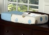 JoJo Designs Changing Pad Cover - Blue and Brown Modern Polka Dots