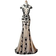 2015 Jeweled Lace Chiffon Cap Sleeves Evening Dress  with a Brush/Sweep Train 