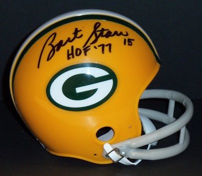 Bart Starr Autographed Green Bay Packers Mini Helmet with inscription