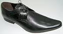 Ikon Mens Ik287p2 Black Pointed Leather Upper Lace Up Loafer Shoes