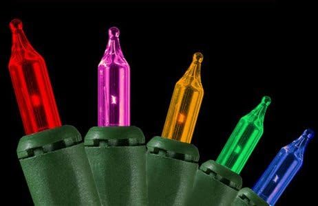 Set of 140 Multi-Color Synchronized Musical Mini Christmas Lights - Green Wire