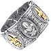 Sterling Silver and 18k Yellow Designer Fleur De Lis Bangle