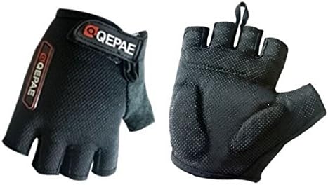 Muyankissu Cycling Gloves Bike Bicycle Gel Gloves Silicone half finger and anti-slip full finger gloves Ultra-breathable (Black, Large(8-9 CM))