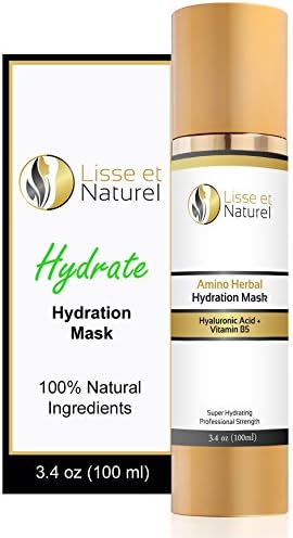 Lisse et Naturel Hydration Facial Mask - The BEST Moisturizing Face Mask - Contains Hyaluronic Acid, Vitamin B5 &amp; Amino Acids - This Anti-Aging Face Mask Provides Superior Hydration To Your Skin Cells. Results Guaranteed. Large 3.4 OZ Size.