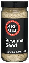 Sushi Chef Sesame Seed (White), 3.75-Ounce Glass Jars (Pack of 6)