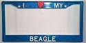 Blue Glitter I Love My Beagle Frame