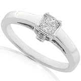 0.3 ctw 14k White Gold Princess Cut Diamond Engagement Ring (HI/I1)