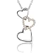 18k Two-Tone Gold over Sterling Silver Heart Shaped Diamond Pendant Necklace - 0.10 carat